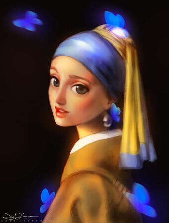 Girl with a Pear Earring